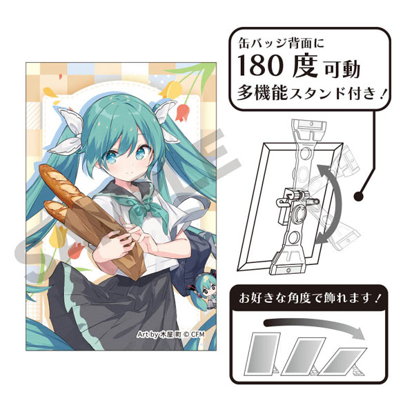 初音ミク アート缶バッジ パンのまち はんなり京都[クラックス