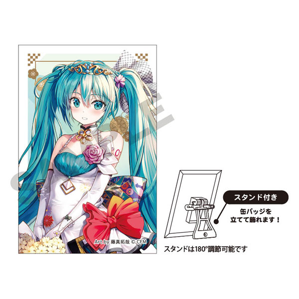 初音ミク エンジョイ！大阪 缶バッジ ミニキャラ ピアプロ ブラック 