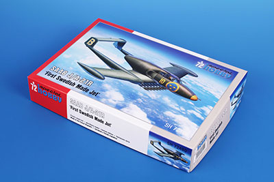 1/72 スウェーデン・サーブJ-21Rジェット戦闘機 プラモデル[スペシャル