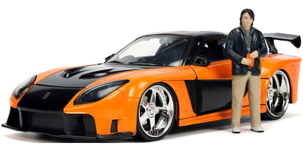 1/24 F＆F マツダ RX-7 オレンジ ハン・ルーフィギュア付（再販）[Jada