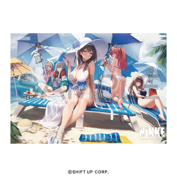 勝利の女神：NIKKE クリアポスター -summer- 集合柄[アルジャーノン