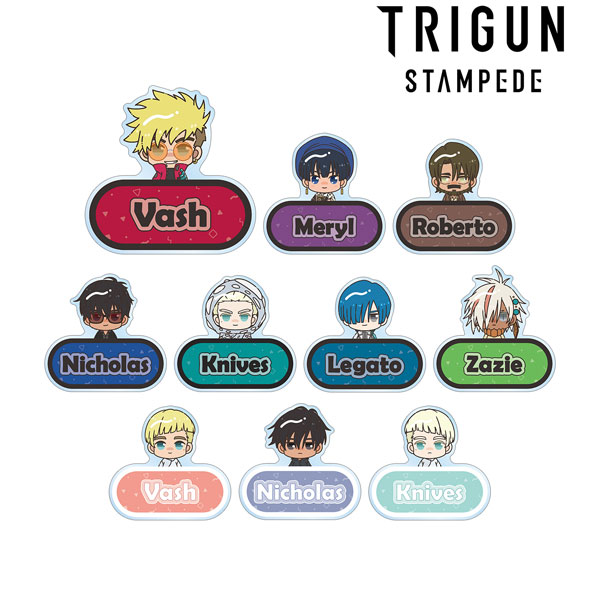 バッジ・ビンズ　【BOX】TRIGUN STAMPEDE トレーディング ちょこんと! アクリルネームプレート TVアニメ「TRIGUN STAMPEDE」 トレーディング ちょこんと
