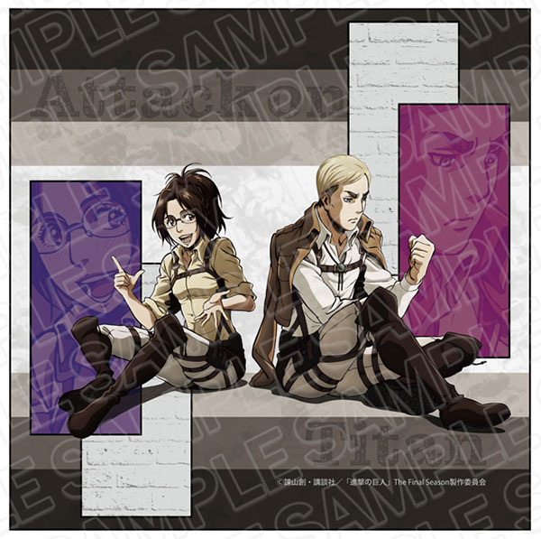 進撃の巨人 マイクロファイバー ハンジ＆エルヴィン[コンテンツシード