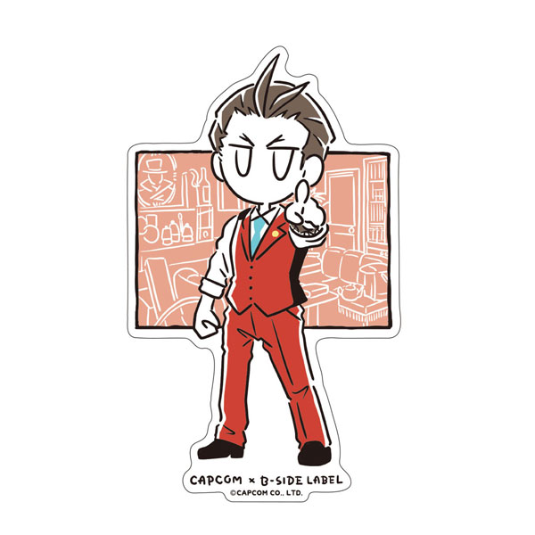 CAPCOM TRIP TOKAI 額装仕様 カプ旅ステッカーイラスト 逆転裁判 イーカプコン |CAPCOM×B-SIDEステッカー 逆転裁判 御剣怜侍