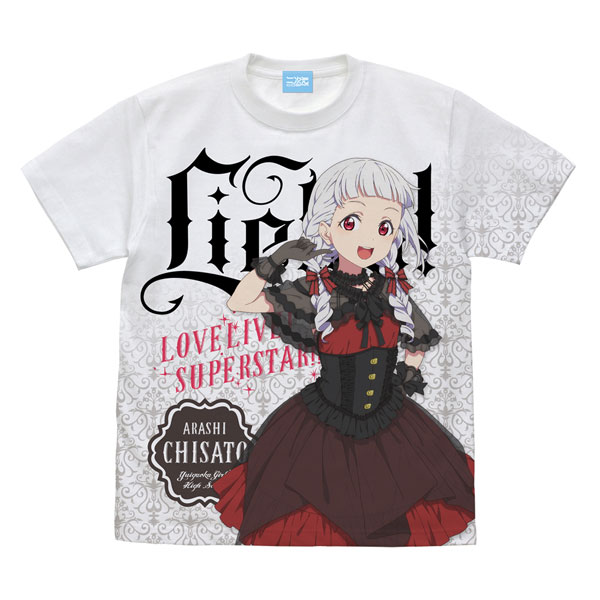 ラブライブ！スーパースター！！ 描き下ろし 嵐千砂都 フルグラフィックTシャツ ロリータファッション  Ver./WHITE-S（再販）[コスパ]《１１月予約》