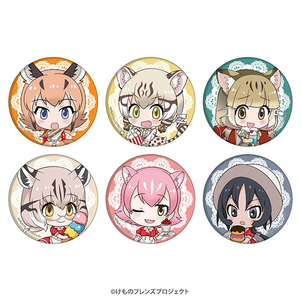 缶バッジ「けものフレンズ」14/カフェver. フォトきゃらイラスト 6個