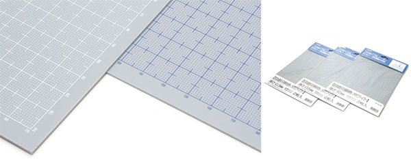 プラ=プレート[グレー] 目盛付き [目盛印刷色：ホワイト] 厚さ：1.0mm[WAVE]