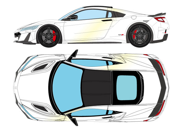 1/43 ホンダ NSX Type S 2021 リアスポイラー カジノホワイト