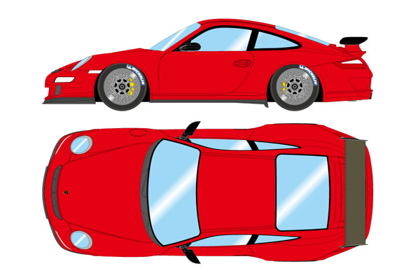 1/43 ポルシェ 911(997) GT3 RS (BBS Cup ホイール) ガーズレッド