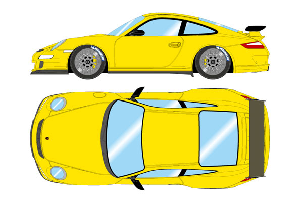 1/43 ポルシェ 911(997) GT3 RS (BBS Cup ホイール) スピードイエロー