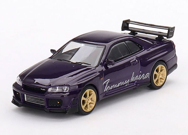 1/64 Nissan スカイライン GT-R R34 トミーカイラ R-z ミッドナイトパープル(右ハンドル)[MINI GT]《在庫切れ》