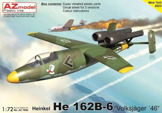1/72 He162B-6“フォルクスイェーガー 1946年” プラモデル[AZ Model]《在庫切れ》
