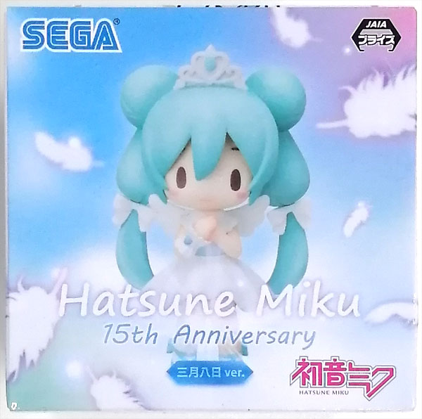 【中古】初音ミクシリーズ ちょこのせ モアプラスミニフィギュア“初音ミク 15th Anniversary Ver.” 三月八日 ver. (プライズ)[セガ]