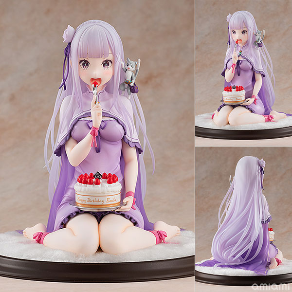 【中古】KDcolle Re：ゼロから始める異世界生活 エミリア・バースデーケーキVer. エミリアお祝いセット 1/7 完成品フィギュア (カドカワストア、電撃屋限定)[KADOKAWA]