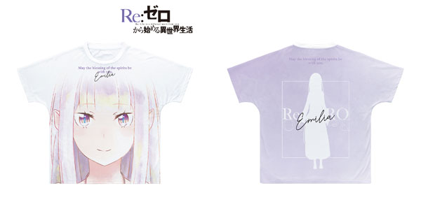 Re：ゼロから始める異世界生活 エミリア Ani-Art aqua label フルグラフィックTシャツ ユニセックス S[アルマビアンカ]《在庫切れ》