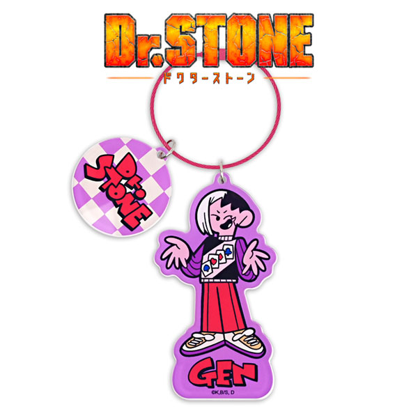 Dr.STONE あさぎりゲン　水沢石鹸　アクリルキーホルダー＆缶バッジ Dr.STONE 水沢石鹸コラボ ビッグアクリルキーホルダー(あさぎりゲン