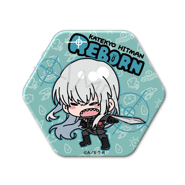 家庭教師ヒットマンREBORN! j-world限定　六角型缶バッジ　スクアーロ 家庭教師ヒットマンREBORN! 六角形缶バッジ スペルビ