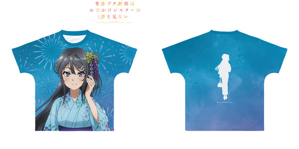 【新品】桜島麻衣 浴衣 フルグラフィックtシャツ アニメ青ブタ フリーsize 新品】桜島麻衣 浴衣 フルグラフィックtシャツ アニメ青ブタ