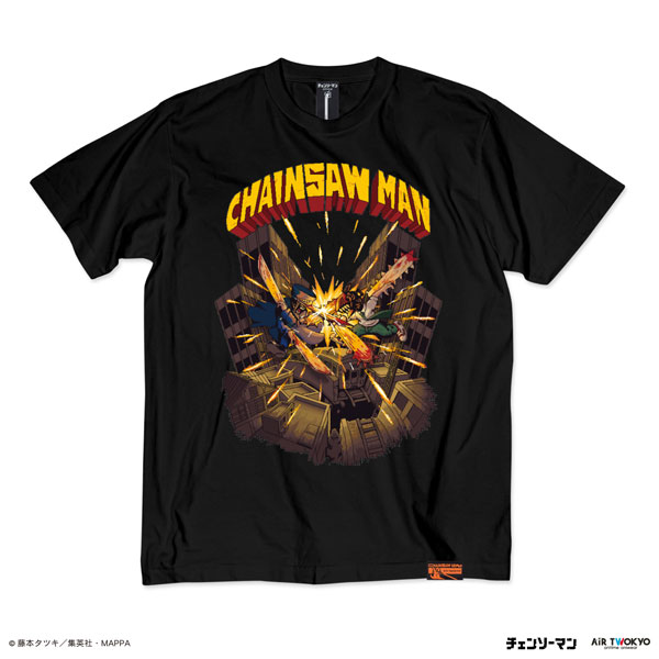 TVアニメ『チェンソーマン』オープニングイラストTシャツ5 ブラック