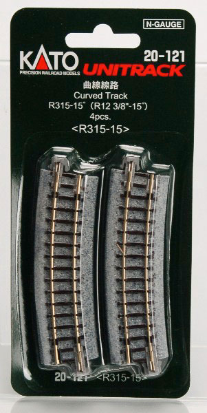 20-121 曲線線路R315-15° (4本入)[KATO]《発売済・在庫品》