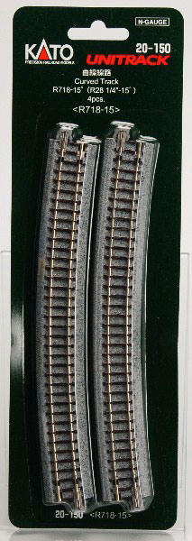 20-150 曲線線路R718-15° (4本入)[KATO]《発売済・在庫品》
