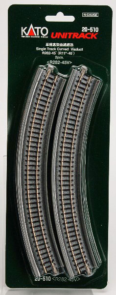 20-510 単線高架曲線線路R282-45° (2本入)[KATO]《発売済・在庫品》