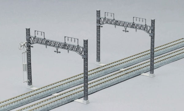 5-053 (HO)複線ワイドラーメン架線柱 6本入り(張力調整装置付き)[KATO]