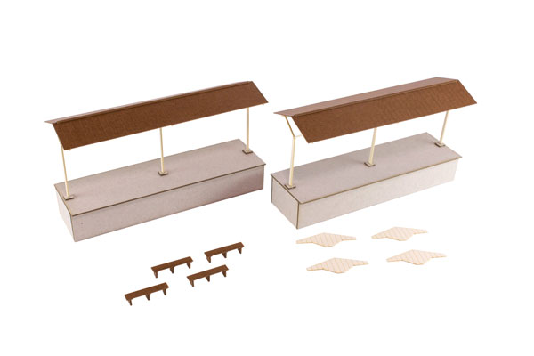 1/80ペーパーキット まちかどアクセサリーシリーズ 島式ローカルホーム 延長セットB(上屋)（再販）[プラム]《０５月予約》