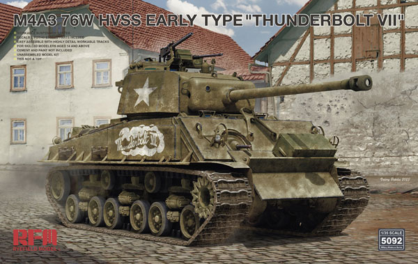 1/35 M4A3 76W HVSS 初期型「サンダーボルトVII」 プラモデル[ライ