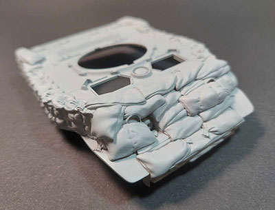 1/35 米・M5スチュアート用土嚢装甲付き車体上部[パンツァーアート]《在庫切れ》