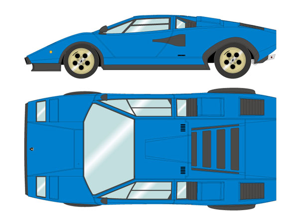 1/43 ランボルギーニ カウンタック LP400 スペチアーレ Ch.1120222 現存型 ブルー / ブラック[メイクアップ ]【送料無料】《在庫切れ》