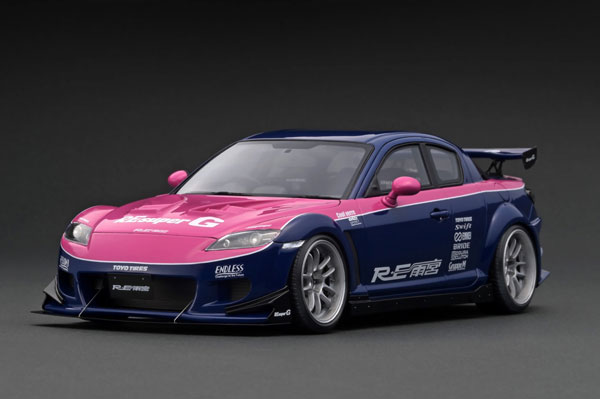 1/18 Mazda RX-8 (SE3P) RE Amemiya Blue/Pink[イグニッションモデル]【送料無料】《在庫切れ》