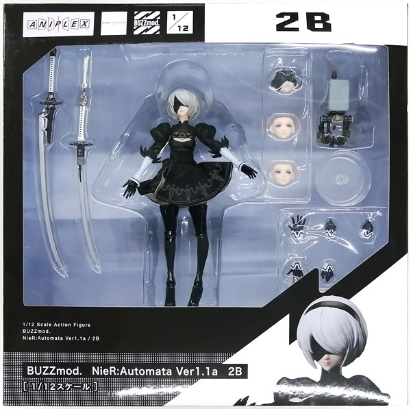 【中古】BUZZmod. NieR：Automata Ver1.1a 2B 1/12 アクションフィギュア[アニプレックス]