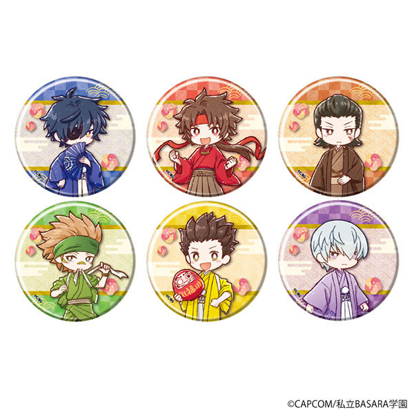 学園BASARA　夏祭り　浴衣　缶バッジ　グラフアート　6点セット 缶バッジ「学園BASARA」01/着物ver. グラフアートイラスト 6個