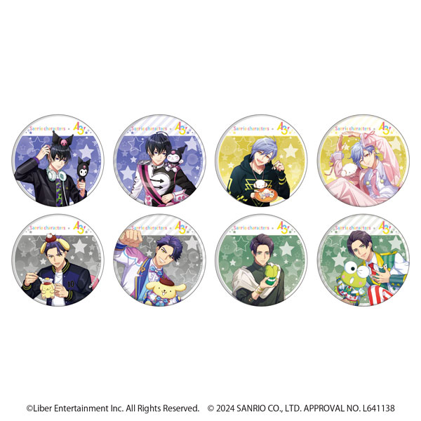 グリッター缶バッジ54mm「A3！×Sanrio characters」02/公式イラスト 8個入りBOX[A3]
