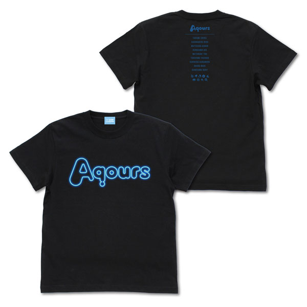 ラブライブ！サンシャイン！！ Aqours ネオンサインロゴ Tシャツ/BLACK-S[コスパ]