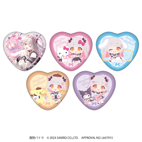 ハート型缶バッジ「周防パトラ×サンリオキャラクターズ」01/コラボ