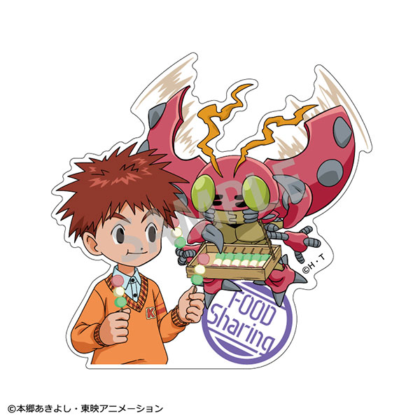 デジモンアドベンチャー ダイカットステッカー 泉光子郎＆テントモン 食べ物わけっこ[カミオジャパン]