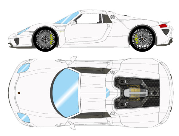 ポルシェ 918スパイダー 1/18 ホワイト 1/18 AUTOart Porsche 918 Spyder Weissach Package (Gloss