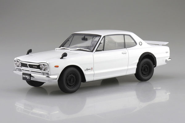 【特典】楽プラ スナップカー No.01-WH KPGC10 スカイラインHT 2000GT-R 1971 ホワイト プラモデル[アオシマ]《在庫切れ》