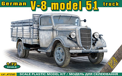 1/72 独・フォードV8-51軍用カーゴトラック プラモデル[ACE]《在庫切れ》