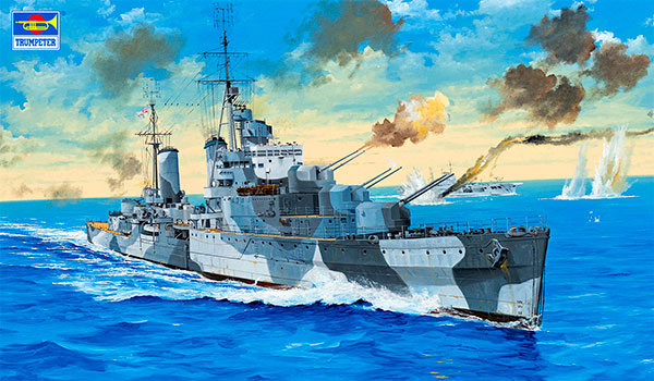 1/350 イギリス海軍 軽巡洋艦 HMS ナイアド プラモデル[トランペッターモデル]