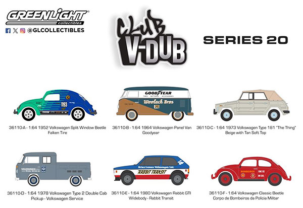 1/64 Club Vee-Dub Series 20 6種セット[グリーンライト]《１０月仮予約》