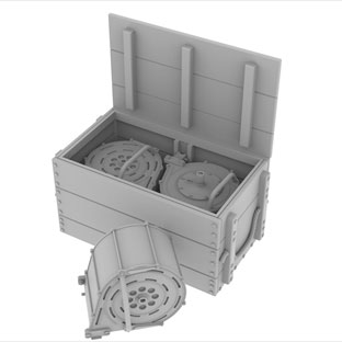1/35 WWII ポーランド ポルステン20mm対空機関砲用弾薬箱/弾倉セット