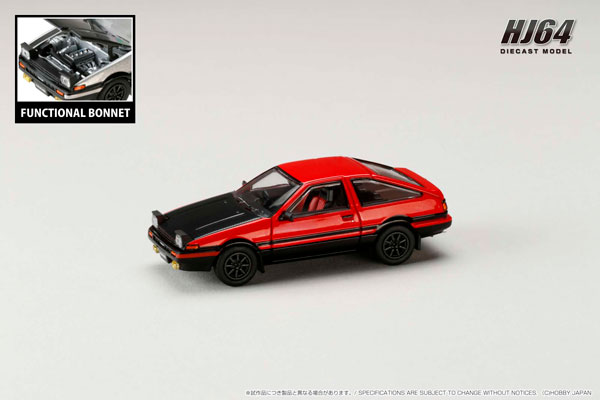 1/64 トヨタ スプリンター トレノ GT APEX (AE86) JDM Style カーボンボンネット レッド/ブラック[ホビージャパン]