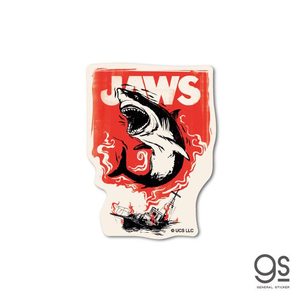 JWS-011 ジョーズ ダイカットミニステッカー JAWS 船炎上[ゼネラルステッカー]《在庫切れ》