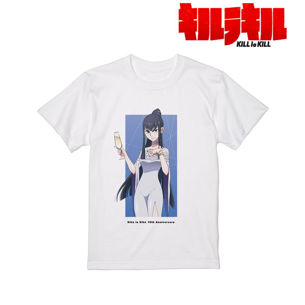 キルラキル 描き下ろし 鬼龍院皐月 10周年 ドレスアップver. Tシャツ メンズ L[アルマビアンカ]