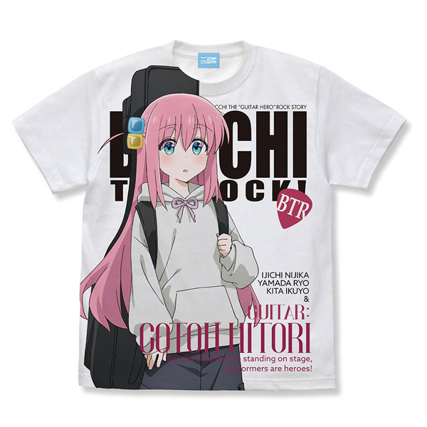 アニメ「ぼっち・ざ・ろっく！」 描き下ろし 後藤ひとり フルグラフィックTシャツ ストリートファッションVer. /WHITE-S[コスパ]