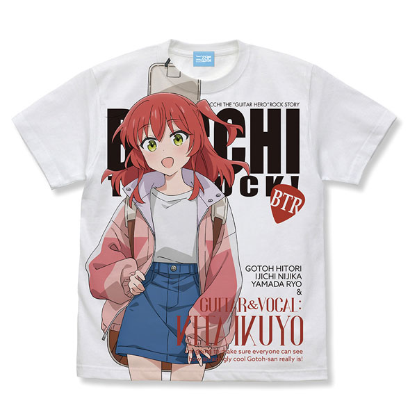 アニメ「ぼっち・ざ・ろっく！」 描き下ろし 喜多郁代 フルグラフィックTシャツ ストリートファッションVer. /WHITE-S[コスパ]