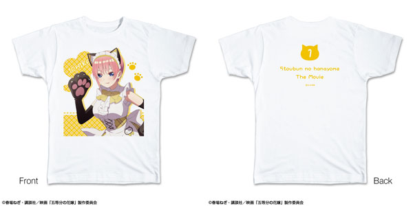 映画「五等分の花嫁」 Tシャツ XLサイズ デザイン01(中野一花/猫耳メイドver.) [描き下ろし][ライセンスエージェント]